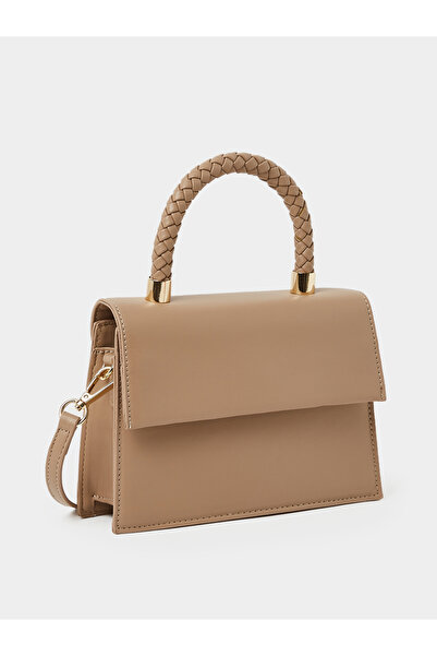 Styli Textured Handle Handbag with Detachable Strap