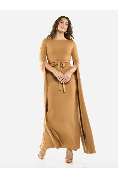 House of Moda By Styli Tie-Waist Cape Sleeve Maxi Dress