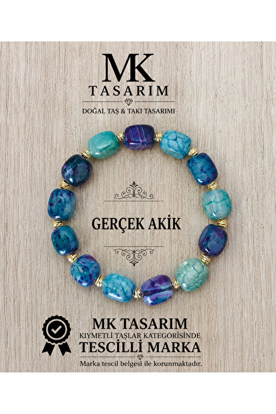 MK tasarım Genuine Agate Stone Bracelet Mk.7000.821- Comfort-Peace-Energy- St...