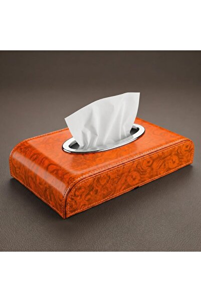 Auto Family FZE PU Leather Tissue Box Holder with Wood Grain Texture, Luxury ...