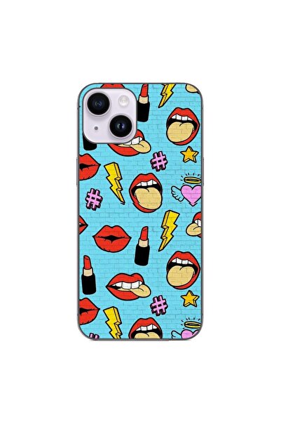 OEM Husa compatibila cu Apple iPhone 14 Silicon Gel Tpu Model Pop Art Lips