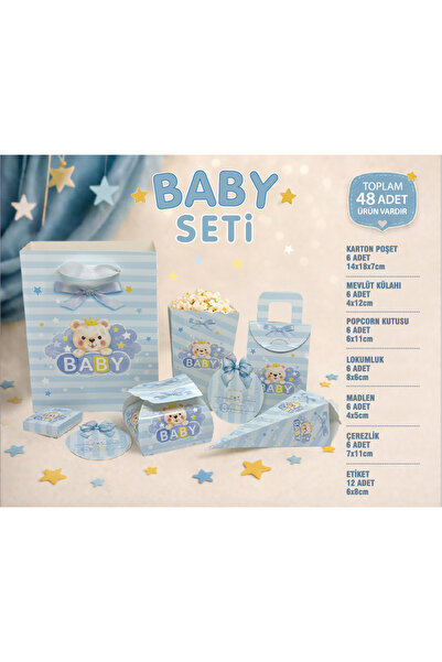 BABY SET ERKEK DOĞUM GÜNÜ 48'li
