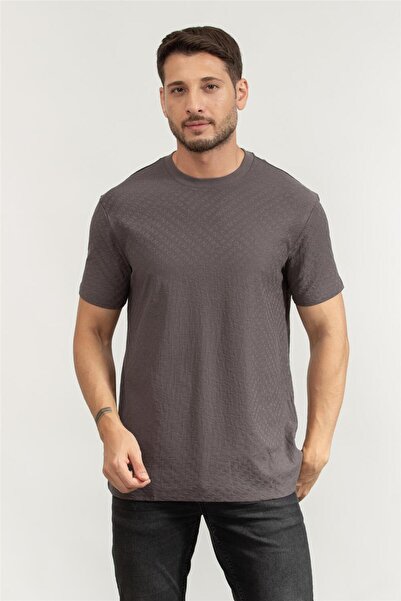 Armani Exchange Jakarlı Tamamı Logolu Pamuklu Regular Fit Bisiklet Yaka T Shi...