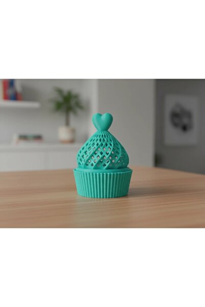 OEM Decorative Muffin-Type Electric Candle Holder with Heart Element
