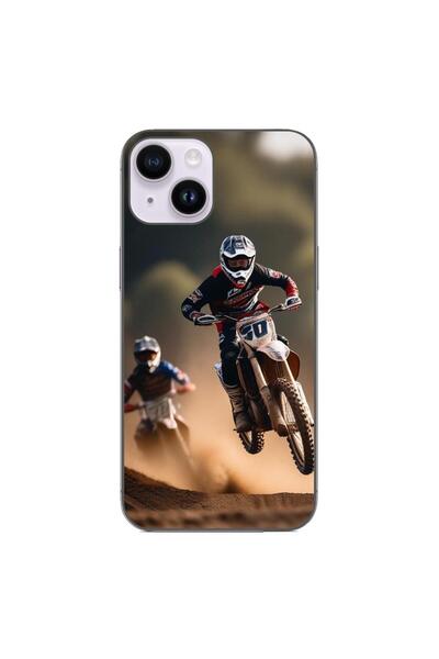 OEM Θήκη συμβατή με Apple iPhone 15 από σιλικόνη gel TPU με σχέδιο Motocross