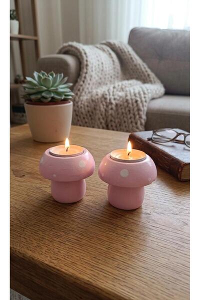 MERCANN YENİ!! 2'Li Mantar Tealight Mumluk _Ev Dekorasyon _Dekoratif Obje _Bi...