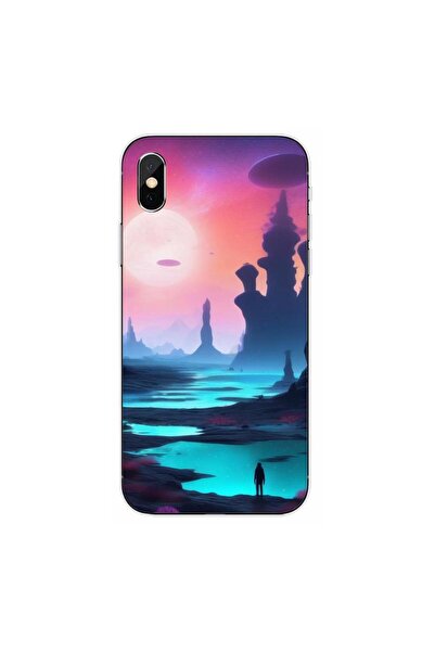 OEM Husa compatibila cu Apple iPhone XS Max Silicon Gel Tpu Model Mystic Planet