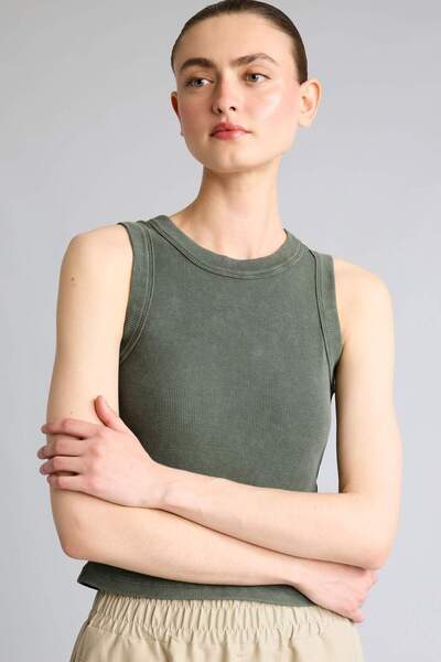 DeFacto Tricou subțire cu guler rotund, model ribbed, H7078AX26SM