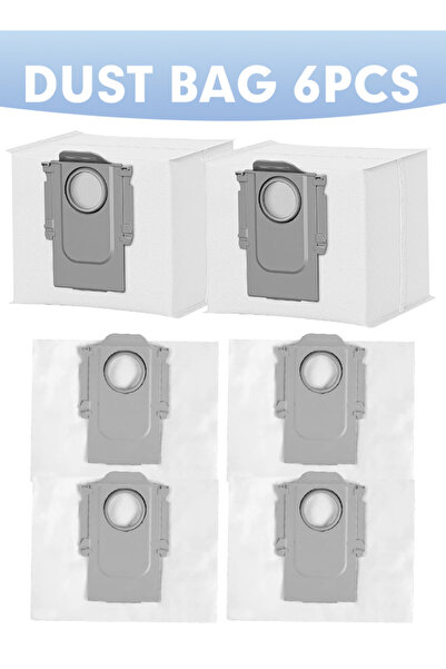 Ammar Space Dust Bags 6PCS For Roborock Q7+ / Q7 Max+ , Replacement Vacuum Ba...