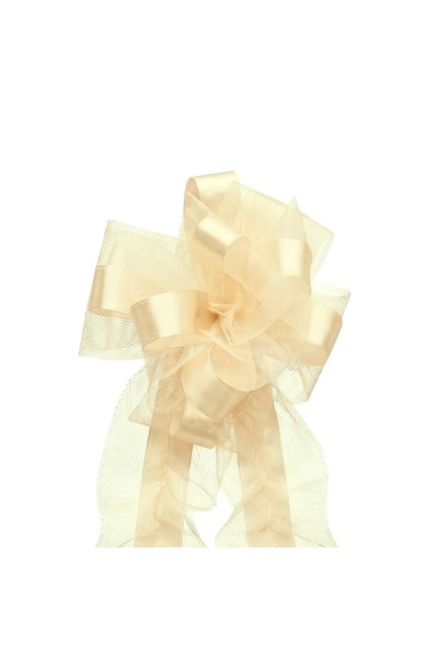 BRIZZOLARI Decorative bow for events, self-forming tulle, ivory