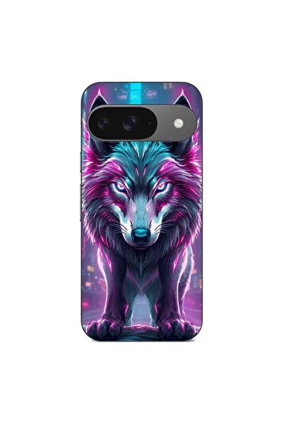 OEM Husa compatibila cu Google Pixel 9 Pro Silicon Gel Tpu Model Cyberpunk Wolf