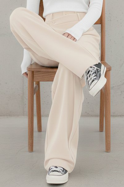 ipek atlas X Nurbeli Women's Asymmetric Urban Designed Palazzo Pants