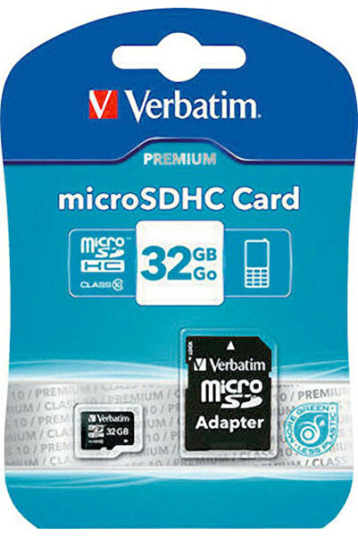 Verbatim Premium microSDHC 32GB U1 UHS-I 10MB/s με Αντάπτορα