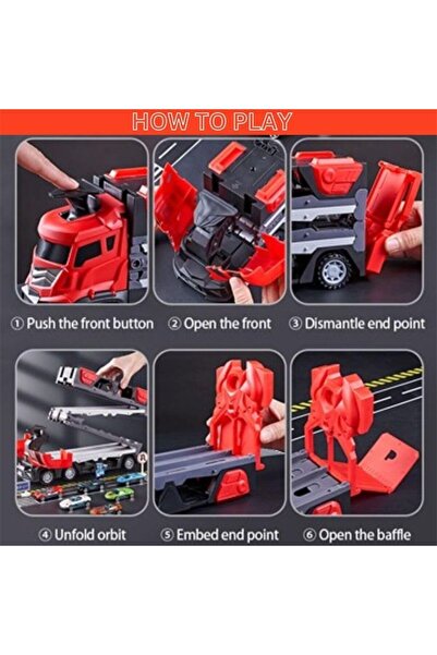 Generic Foldable Launching Track Racing Car Toy Set – Engineering Style Multi...