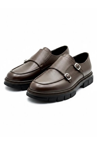Derify Men's Genuine Leather Double Buckle Ultra Comfortable Luxury Classic Shoes
