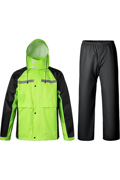 OEM Green/black waterproof work suit for men, reflective jacket and pants, wi...