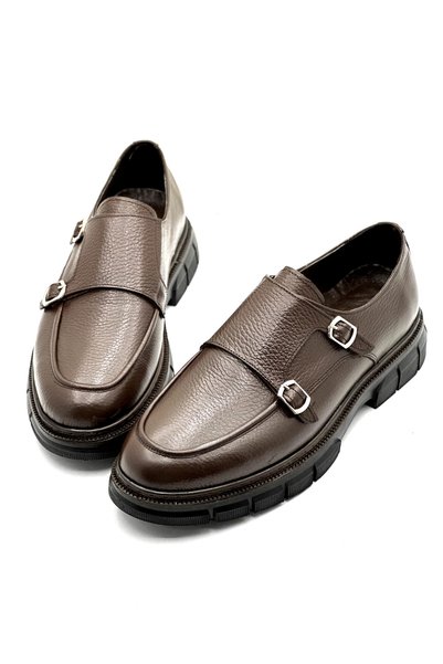 Derify Men's Genuine Leather Double Buckle Ultra Comfortable Luxury Classic Shoes