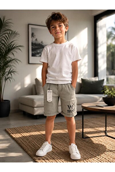 CMC 4 Cepli Keten Kapri Şort Bel Lastikli % 100 Pamuk Cotton