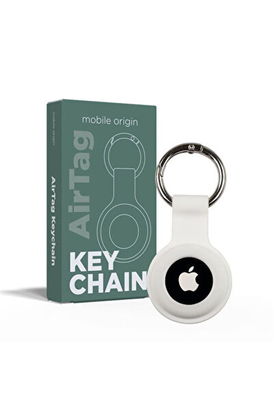 Mobile Origin Θήκη μπρελόκ σιλικόνης για AirTag σε λευκό χρώμα