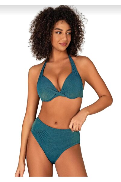 aykidsclup Women's Knot Detailed Supported Glitter Bikini Set 22295-