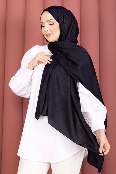 EBRUTESETTÜR سلسلة شالات الجاكار ذات النمط المميز باللون الأزرق الداكن