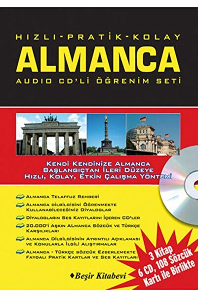 Beşir Kitabevi Hızlı Pratik Kolay Almanca Audio CDli Öğrenim Set