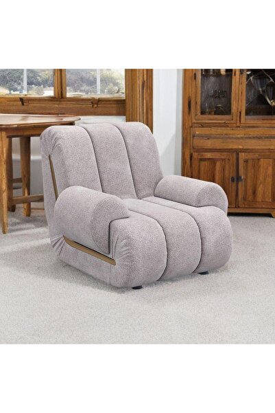 homejoyz كرسي بذراعين قماش بوكليه وخشب سويدي – تيارا – 80×80×78 سم