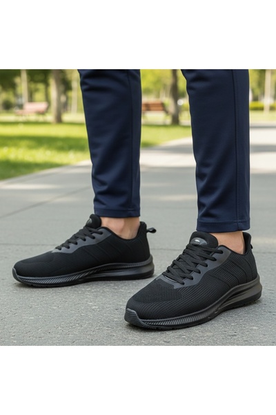 Modlet.ro Men's black and black lace-up sneakers, large sizes ION7
