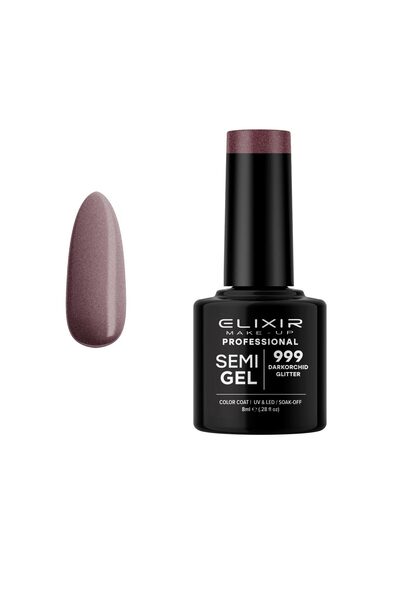 Elixir SEMI GEL (ΗΜΙΜΟΝΙΜΟ ΒΕΡΝΙΚΙ) - 999 (DARKORCHID GLITTER) 8ML