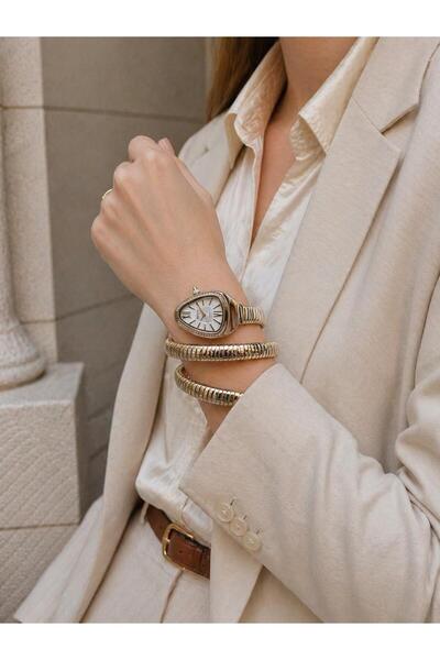 Ferrucci Snake Model Women's Wristwatch Steel Band Blackening Color Does Not ...