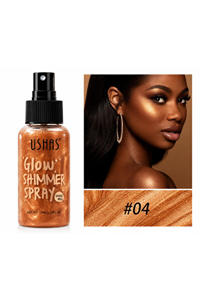 Ushas Spray cu sclipiri luminoase # 04 – Iluminator pentru corp și față cu ef...