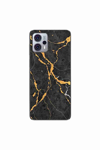 OEM Husa compatibila cu Motorola Moto G23 Silicon Gel Tpu Model Noir Gold Marble