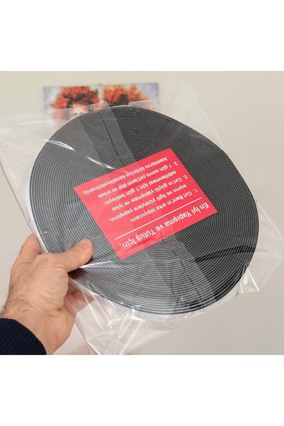 Aso Endüstriyel 1 cm Cırt Cırtlı Sineklik İçin Güçlü Yapışkanlı Cırt Bant Şerit (25 Metre Halka ve 25 Metre Kanca Set) Siyah
