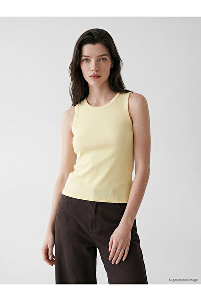 LC Waikiki Trendlucky Women's Oval Neck Tank Top with a Difference in Color