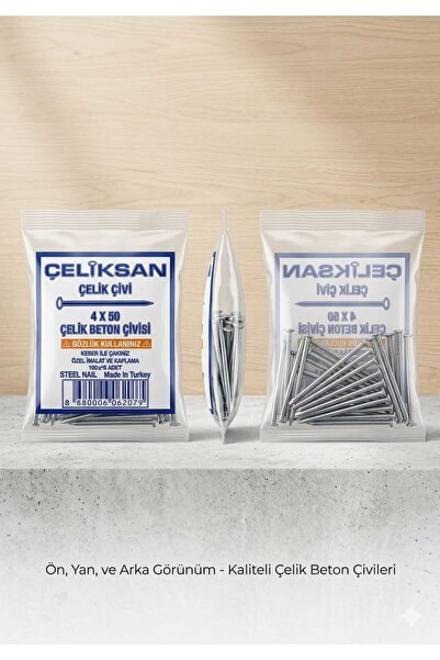 BETON ÇİVİSİ BEYAZ OLUKLU 4 x 50 (1 Paket)