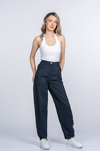 MissVina Alina Narrow Leg Balloon Form Linen Trousers 30398