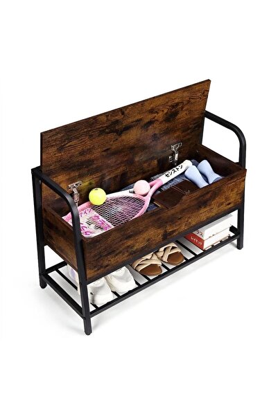 Garvee 33-Inch Entryway Storage Bench, Vintage Shoe Rack with Storage Box, Sh...