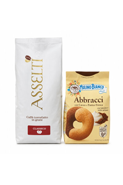 Asselti ®   Set Italia – 1 x cafea boabe Classico 1000 g + 1 x biscuiți Mulin...