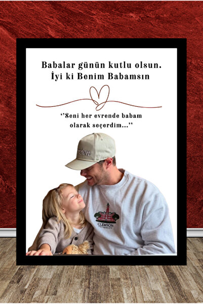 SuEn Studio Babalar Günü Tasarım Kişiye Özel Çerçeveli Poster