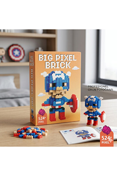 ydn Tasarımlı Büyük 524 Parçalı Blok Oyuncak Seti Big Pixel Brick Set
