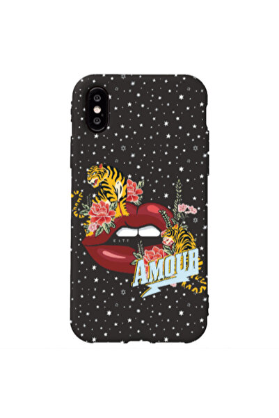 Other Apple iPhone Xs Amour Black Colored Silicone TPU Θήκη