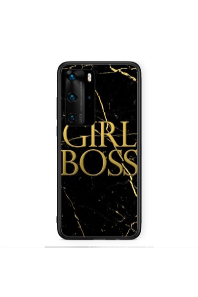Other Huawei P40 Pro Girl boss marble Black Glossy Θήκη
