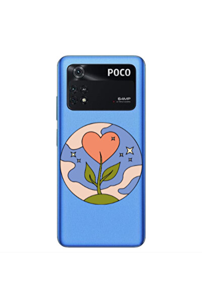 Other Xiaomi Poco M4 Pro 4G Hearted Flower Transparent Silicone TPU Θήκη