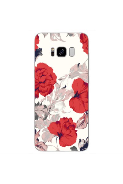 Other Samsung S8 Red Flowers Transparent Silicone TPU Θήκη