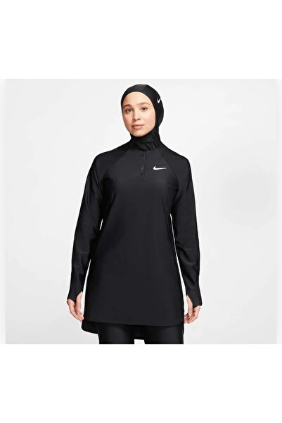 Nike Victory Kadın Tam Örtücü Yüzme Siyah Tunik (Bone dahil değildir) KUZEY S...