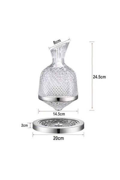 OEM Elegant Crystal Wine Decanter, Handmade - Rotating Wine Dispenser, 1500 m...