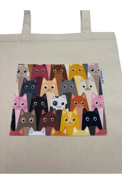 Smyrna Tote Bag with Pockets, Casual Tote Bag, Beach Bag, 100% Cotton Thick Ribs Fabric, Shoulder Bag
