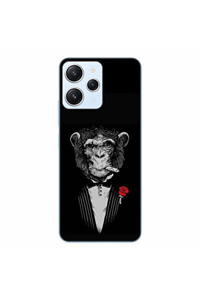 OEM Case compatible with Xiaomi Redmi 12 4G Silicone Gel Tpu Model Cigar Monkey