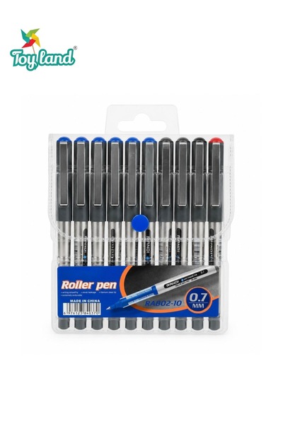 TOY LAND 10-Piece Roller Ball Pen Set 0.7mm Fine Point Smooth Writing Pens, B...