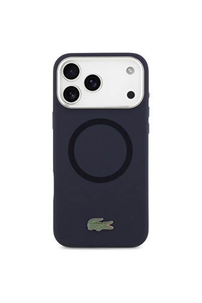 Lacoste Husă de silicon MagSafe pentru iPhone 17 Pro Max - Bleumarin